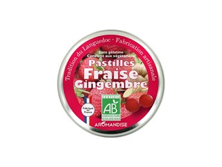 Aromandise Pastilles fraise gingembre bio 45g - 8385